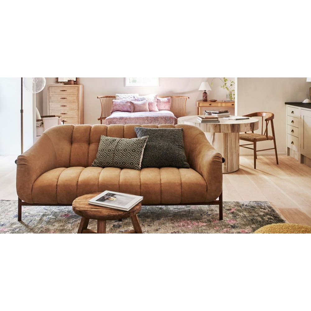 Sofa bọc da, khung gổ tự nhiên H830mmxW2000mmxD960mm