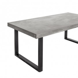 Bộ bàn ghế chân sắc , mặt bàn ximăng H735mmxL1600mmxW900mm