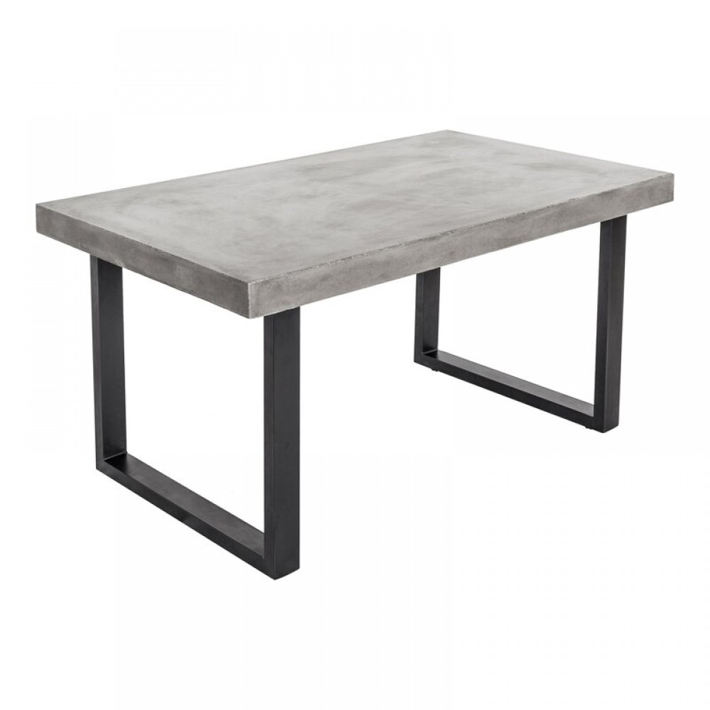 Bộ bàn ghế chân sắc , mặt bàn ximăng H735mmxL1600mmxW900mm