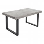 Bộ bàn ghế chân sắc , mặt bàn ximăng H735mmxL1600mmxW900mm