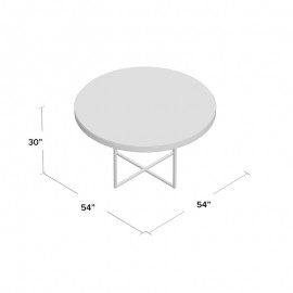 Bàn ăn kết hợp gỗ tự nhiên và công nghiệp L1300mmxW1300XH760mm